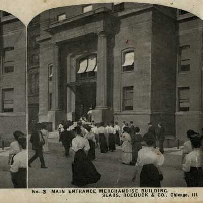 Stereograph, Main Entrance Sears, Roebuck & Co.