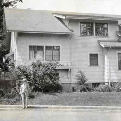 Barnett Album - Howland House - Son James Howland Standing On Curb