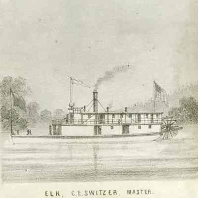 Steamboat "Elk" 1858 - Photo of Drawing