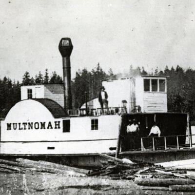 Steamboat "Multnomah" - 1851 - Log Raft - Willamette River