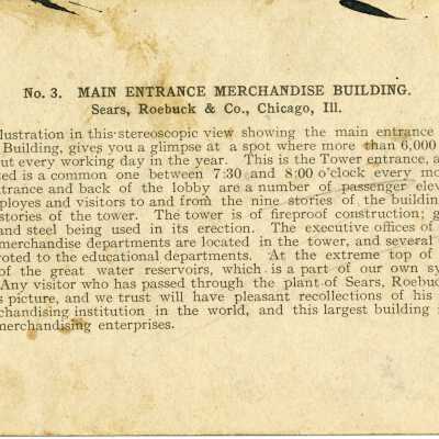 Information on back of stereograph