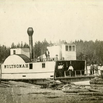 Steamboat "Multnomah" - 1851 - Log Raft - Willamette River