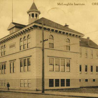 McLoughlin Institute - Postcard - 10th and Main, Oregon City