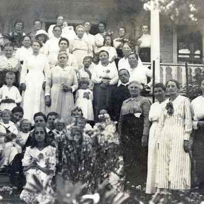 Women Gathering on Front Porch - Hopp Family Collection