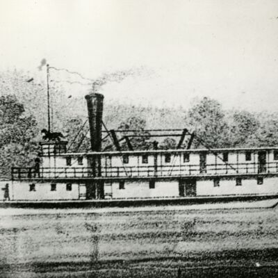 Steamboat "Express" - 1856 - Willamette River - Photograph of Drawing