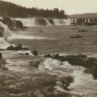Willamette Falls with Fishing Boats