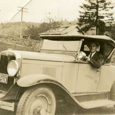 Harold Bowerman Driving 1931 Ford (probably)
