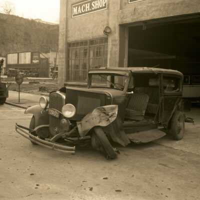A wrecked Chevy Car for Mr. Elliott - No Date