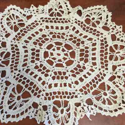 Large cream colored doily/Marrs-Curry collection/ Unknown Provenance