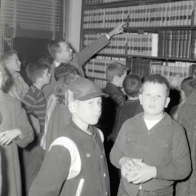 Judge Telford Chambers with Scouts - 1956