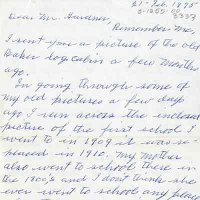 Letter from Verna Hunter Mendenhall - 1975 - Page 1