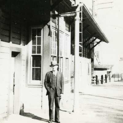 Man at Oregon City Train Depot - 1930's