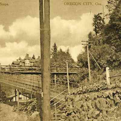 Oregon City 1910 - 7th Street Stairs - Post Card