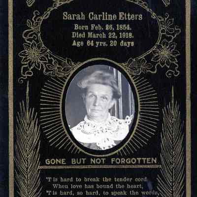 Sara Carline Etters - Remembrance Card - 1918