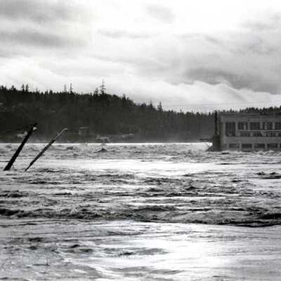 1964 Flood - Willamette Falls - "T. W. Sullivan Plant" - Oregon City