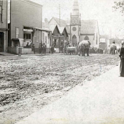 Oregon City 1891 - Circus Parade Down Main Street - Elephants Procession