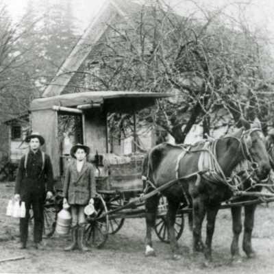 Milk Delivery by the Hartke Family - 1909 - Oregon City, Oregon