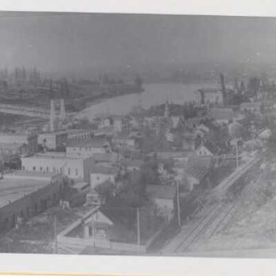 Looking North from the Bluff over 5th Street - 1893 - Oregon City, Oregon