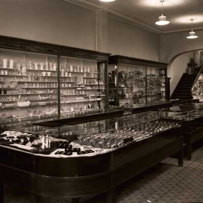 Store interior: Copyright: None; Origsize: 9.75X5.5; Origformat: Negative