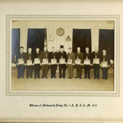 Multnomah Lodge No. 1 A.F. & A.M., Officers 1941, Oregon City, Oregon