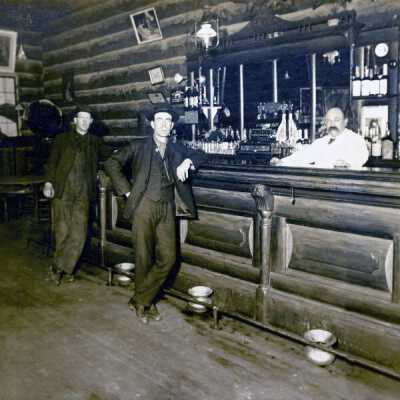 The Old Log Cabin Bar (G. H. Young's Place): Copyright: Clackamas County Historical Society; Origsize: 4x6; Origformat: Other