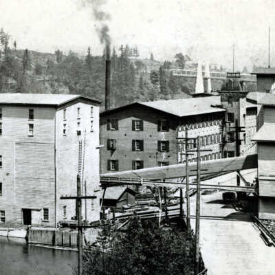 Oregon City end of Main Street at the Boat Basin, 1897.