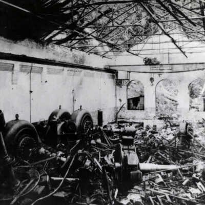 Cazadero Dam Station G Interior after Explosion - 1908