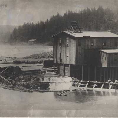 1890 Flood - "Station A" Electric Plant - Willamette River at Oregon City