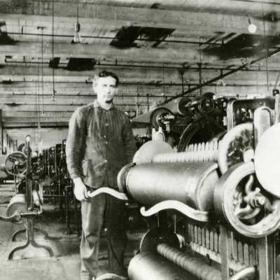 Oregon City Manufacturing Company, Woolen Mill, with Joe McComb at the Loom.