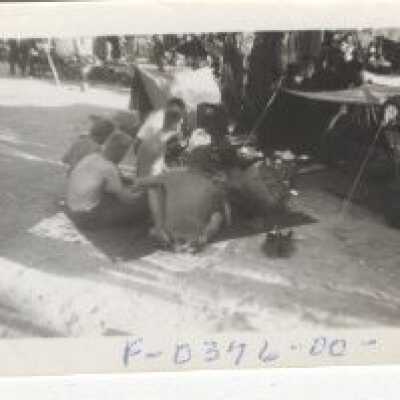 Fort Lewis - Men Sitting on Ground Cloth
