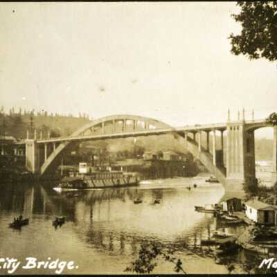 Oregon City Arch Bridge over Willamette River - May 1923
