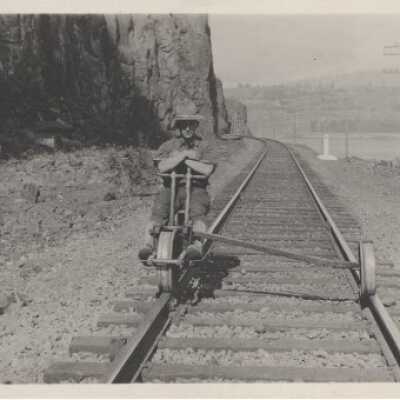 Man on Railroad Speeder