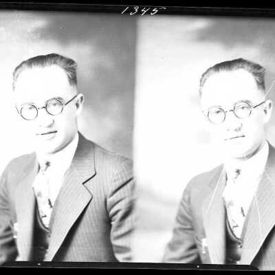 Photograph of a man for E.J. Carlin - January 1930 - Negative