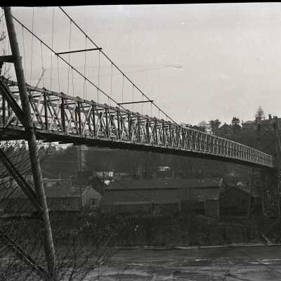 Temporary Suspension Bridge 1922 - During Building of the Arch Bridge