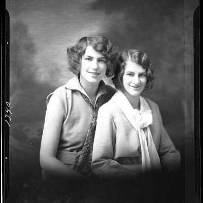 Photograph of two women for Mrs. Daniel - January 1930 - Negative