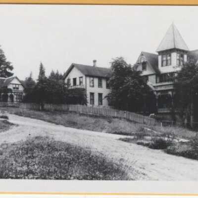 The Edward Howell Residence (right) Looking Southeast up 12th Street, Between Jefferson and John Adams - 1890 - Oregon City, Oregon