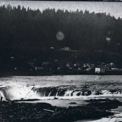 Willamette Falls 1866 - Canemah in Background