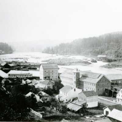 Oregon City from Bluff, Watkins Plate 9