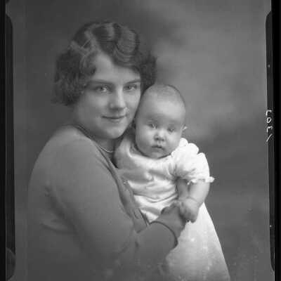 Photograph of a woman and child for Mrs. Burhanon - no date - Negative