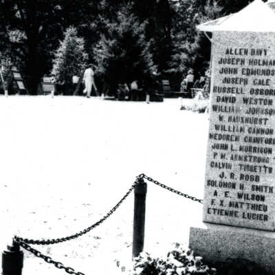 Champoeg Pioneer Signer's Monument.: Copyright: Clackamas County Historical Society; Origsize: 3x5; Origformat: Print-Photographic