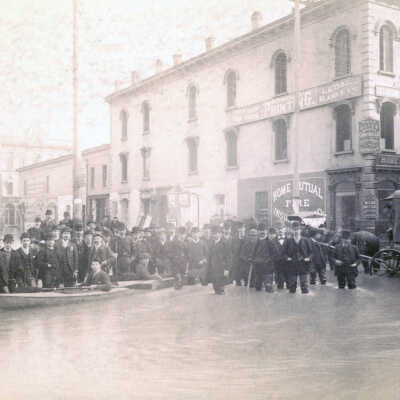 1890 Flood - Corner of 1st and Stark Streets - Portland, Oregon