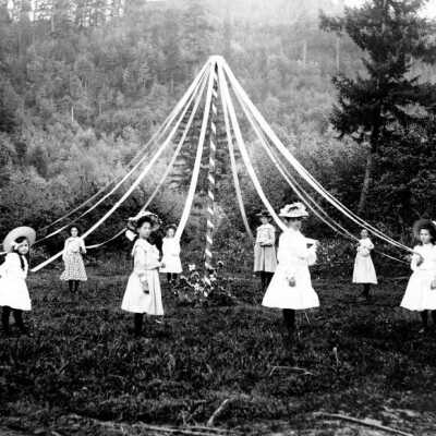 Ruth Anderson and May Pole Dancers.
