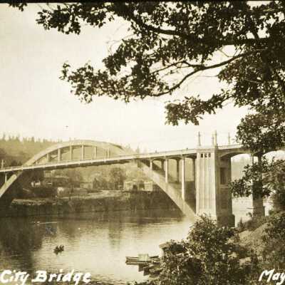 Oregon City Arch Bridge over Willamette River - May 1923