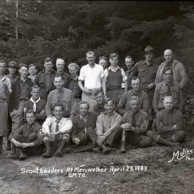 Boy Scout Leaders at Camp Merriwethe, Oregon -r April 23, 1933 - Negative