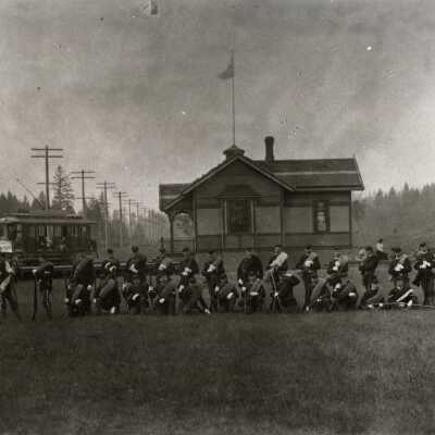 Gladstone 1898 - Railroad Station - Spanish American War Troops