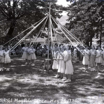 Barclay School Students 1935 - May Pole Dance - Oregon City