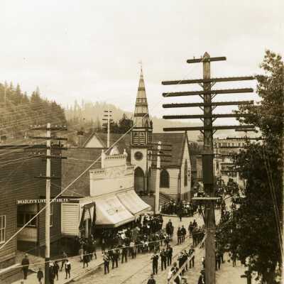Oregon City 1896 - Decoration Day (Memorial Day) Parade on Main Street