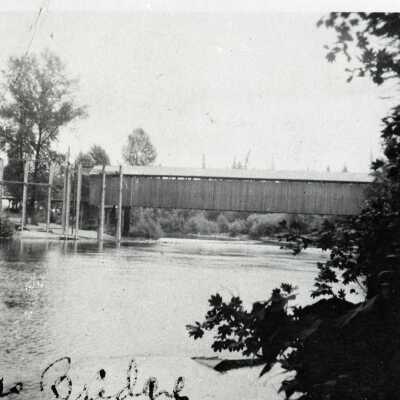 Baker Covered Bridge 1915 - Over Clackamas River at Carver, OR