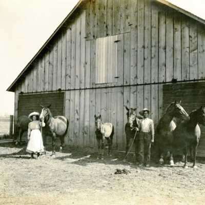 Macksburg Barn and Horses. (B): Copyright: None; Origsize: 8" x 10"; Origformat: Print-Photographic