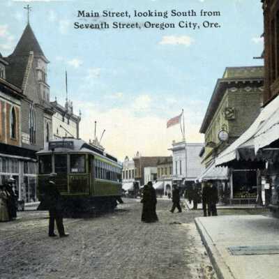 Oregon City 1911 - Main Street - Looking South from 7th Street